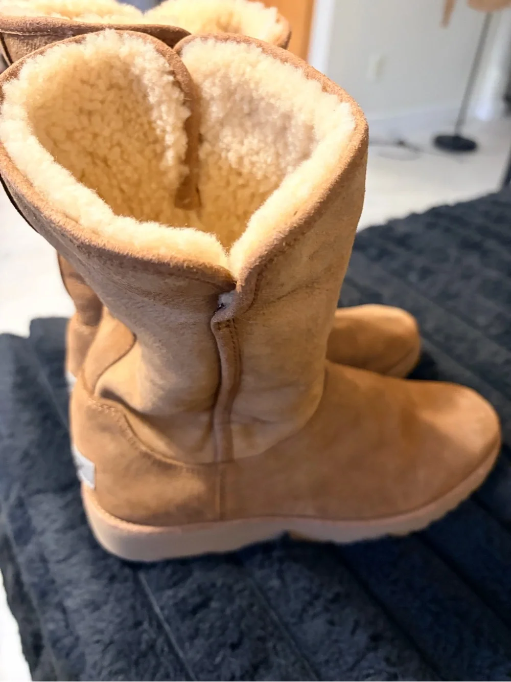 Chestnut Suede Shearling Women's Boots